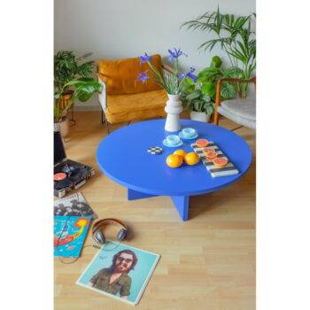 Modrý okrúhly konferenčný stolík ø 80 cm Pausa – Really Nice Things - Image 6