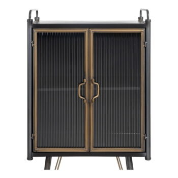 Čierna kovová vitrína 58x120 cm Brick – Ixia - Image 2