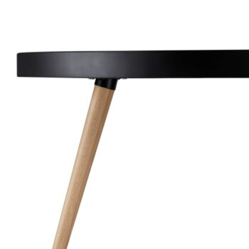 Čierny konferenčný stolík s nohami z bukového dreva Furnhouse Opus, ø 90 cm - Image 5