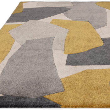 Ručne tkaný koberec z recyklovaných vlákien v okrovo žltej a sivej farbe 120x170 cm Rómy – Asiatic Carpets - Image 4