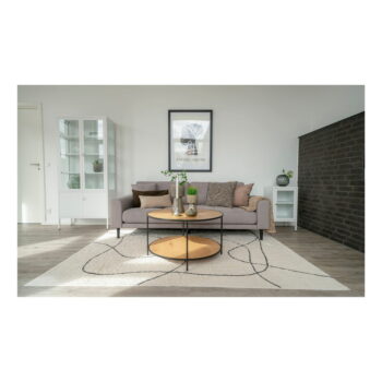 Okrúhly konferenčný stolík s doskou v dubovom dekore v prírodnej farbe ø 80 cm Vita – House Nordic - Image 4