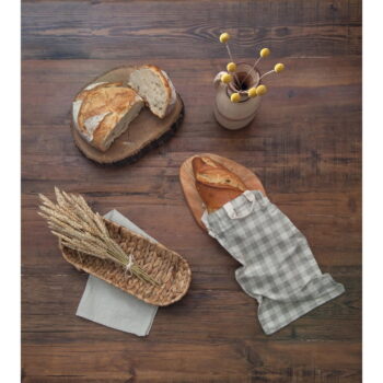 Látková taška na pečivo Really Nice Things Linen Bread Bag Grey Vichy - Image 2