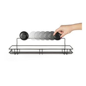 Čierna samodržiaca nástenná kuchynská polička Compactor Bestlock Black Kitchen Shelf, 45,5 x 12 cm - Image 5