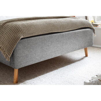 Sivá čalúnená dvojlôžková posteľ s úložným priestorom s roštom 140x200 cm Lotte - Meise Möbel – Obrázok 7