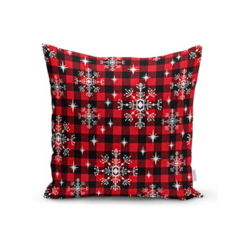 Súprava 4 vianočných obliečok na vankúš a behúň na stôl Minimalist Cushion Covers Snowflake - Image 4