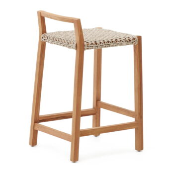 Drevená záhradná barová stolička v prírodnej farbe Giverola – Kave Home - Image 3