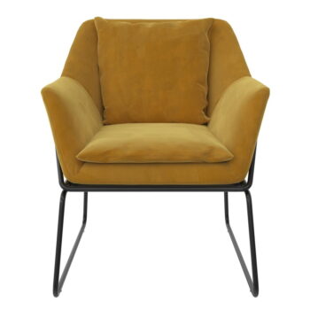 Zamatové kreslo v horčicovej farbe Avery – Støraa - Image 3