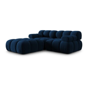 Modrá zamatová rohová pohovka Bellis – Micadoni Home - Image 3