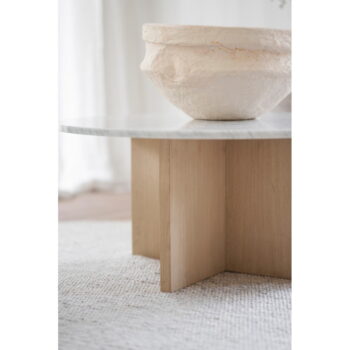 Hnedý mramorový okrúhly konferenčný stolík 90x90 cm Brooksville - Rowico - Image 5