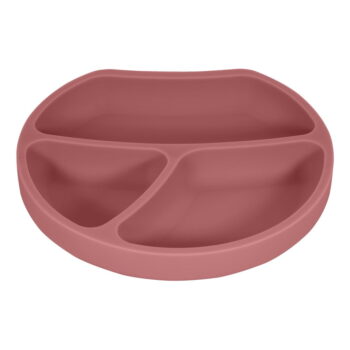 Silikónový detský tanier v tehlovej farbe 19x20,5 cm Dusky Pink – Kindsgut - Image 4