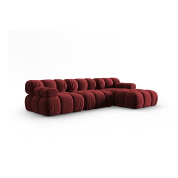 Červená zamatová pohovka 285 cm Bellis – Micadoni Home - Image 2