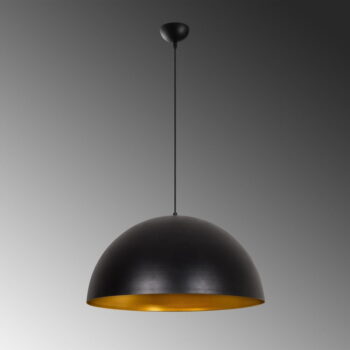 Čierne závesné svietidlo s kovovým tienidlom ø 60 cm Sivano – Opviq lights - Image 4