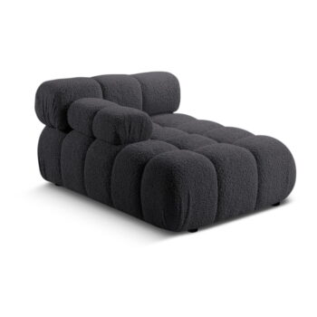 Antracitový modul pohovky z textílie bouclé (ľavý roh) Bellis – Micadoni Home – Obrázok 4