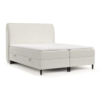 Krémovobiela boxspring posteľ s úložným priestorom 200x200 cm Melba – Maison de Rêve