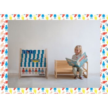 Látková detská knižnica v prírodnej farbe 60x70 cm – Playmobil – Obrázok 2