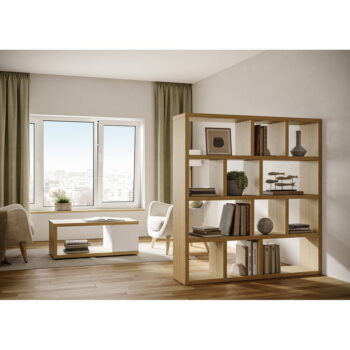 Hnedá knižnica v dekore duba 150x159 cm Berlin – TemaHome - Image 5