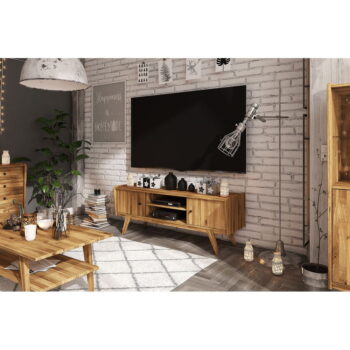 TV stolík z dubového dreva 160x61 cm Retro - The Beds - Image 5
