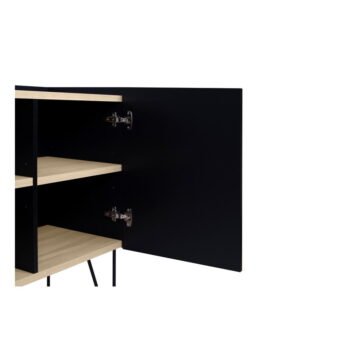 Čierna komoda s 3 policami a 3 dvierkami TemaHome Nina, 180 x 83 cm - Image 3