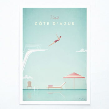 Plagát Travelposter Côte d'Azur, 50 x 70 cm