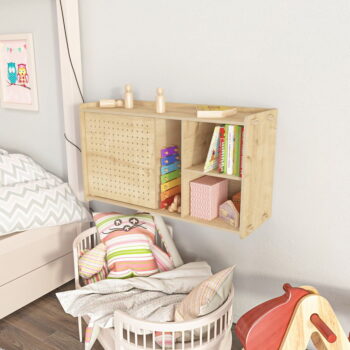 Nástenná knižnica v dekore duba v prírodnej farbe 65x30 cm Sima - Kalune Design – Obrázok 3