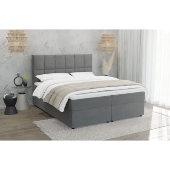 Sivá boxspring posteľ s úložným priestorom 200x200 cm Flip – Ropez - Image 2