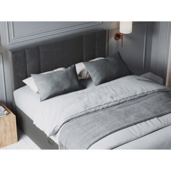 Tmavosivá zamatová dvojlôžková posteľ Mazzini Beds Afra, 180 x 200 cm - Image 5