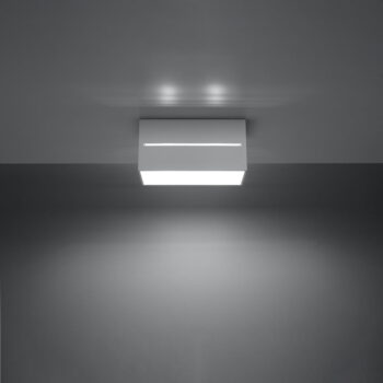 Biele stropné svietidlo s kovovým tienidlom 10x20 cm Lorum – Nice Lamps – Obrázok 3