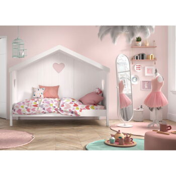 Biela domčeková detská posteľ z borovicového dreva 90x200 cm AMORI – Vipack - Image 4