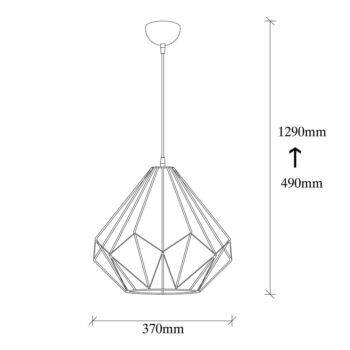 Čierne závesné svietidlo s kovovým tienidlom ø 37 cm Diamond – Opviq lights - Image 5