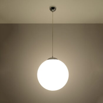 Biele závesné svietidlo so skleneným tienidlom ø 40 cm Bianco – Nice Lamps - Image 3