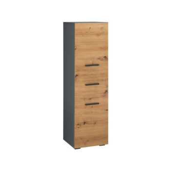 Vysoká úzka kúpeľňová skrinka v dekore duba v prírodnej farbe 130x35 cm Malika – Støraa – Obrázok 2