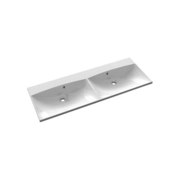 Biele dvojumývadlo z liateho mramoru 120x46 cm Maria – Sapho