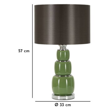 Zelená/sivá stolová lampa s textilným tienidlom (výška  57 cm) Eva – Mauro Ferretti - Image 6