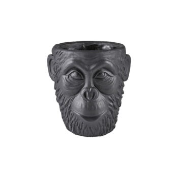Čierny cementový kvetináč Villa Collection Calbe, výška 22 cm