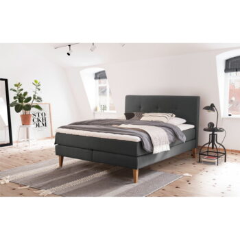 Antracitová boxspring posteľ 160x200 cm Stockholm – Meise Möbel - Image 2