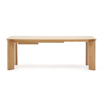 Rozkladací jedálenský stôl s doskou v dubovom dekore v prírodnej farbe 100x200 cm Jondal – Kave Home – Obrázok 3