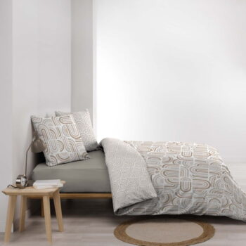 Bielo-béžové predĺžené obliečky na dvojlôžko z mikrovlákna 240x220 cm Pandoris – douceur d'intérieur – Obrázok 4