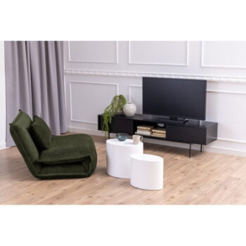 Čierny TV stolík v dekore jaseňa 180x44,5 cm Angus – Actona – Obrázok 5