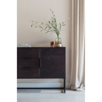 Hnedá nízka komoda z tíkového dreva 135x82 cm Webster – White Label – Obrázok 4