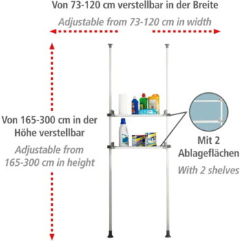 Biely kovový kúpeľňový regál 120x300 cm Herkules – Wenko - Image 6