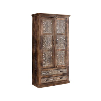 Hnedá šatníková skriňa z mangového dreva 190x45 cm Maneesh – Støraa - Image 2