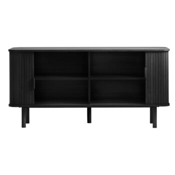 Čierna nízka komoda v dekore duba s posuvnými dverami 76x160 cm Cavo – Unique Furniture – Obrázok 3