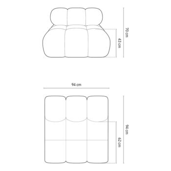 Zelený modul pohovky z textílie bouclé (stredový diel) Bellis – Micadoni Home - Image 8