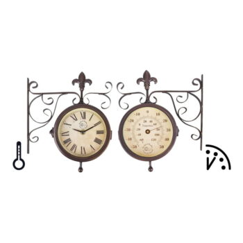 Nástenné hodiny s teplomerom Esschert Design Rustic – Obrázok 6