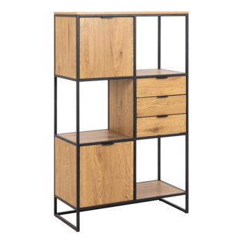 Čierna knižnica v dekore duba 85x141 cm Swindon - Actona – Obrázok 2