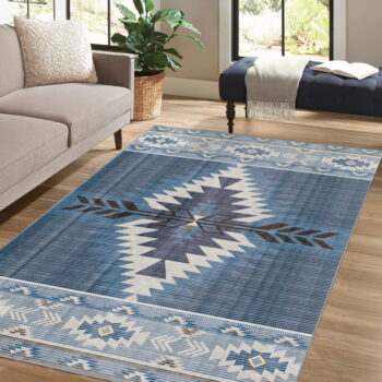 Modrý prateľný koberec 120x180 cm Ethnic Geo – Mila Home - Image 2