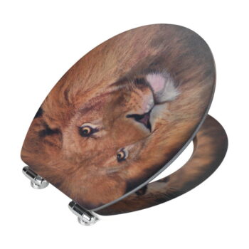 WC sedadlo s 3D obrázkom a jednoduchým zatváraním Wenko Lion, 44,5 x 38 cm - Image 6