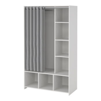 Bielo-sivá šatníková skriňa 105x180 cm Kit – Tvilum - Image 3