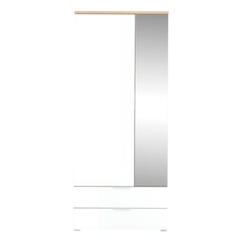 Biela šatníková skriňa v dekore duba so zrkadlom 84x196 cm Telde - Germania - Image 2