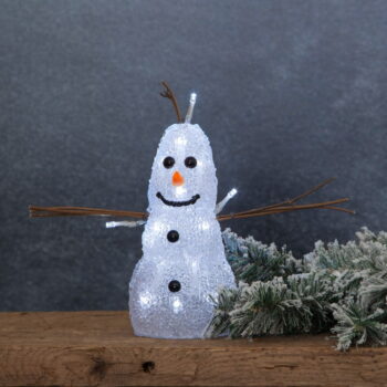 Biela vianočná svetelná dekorácia Crystal Snowman – Star Trading - Image 2